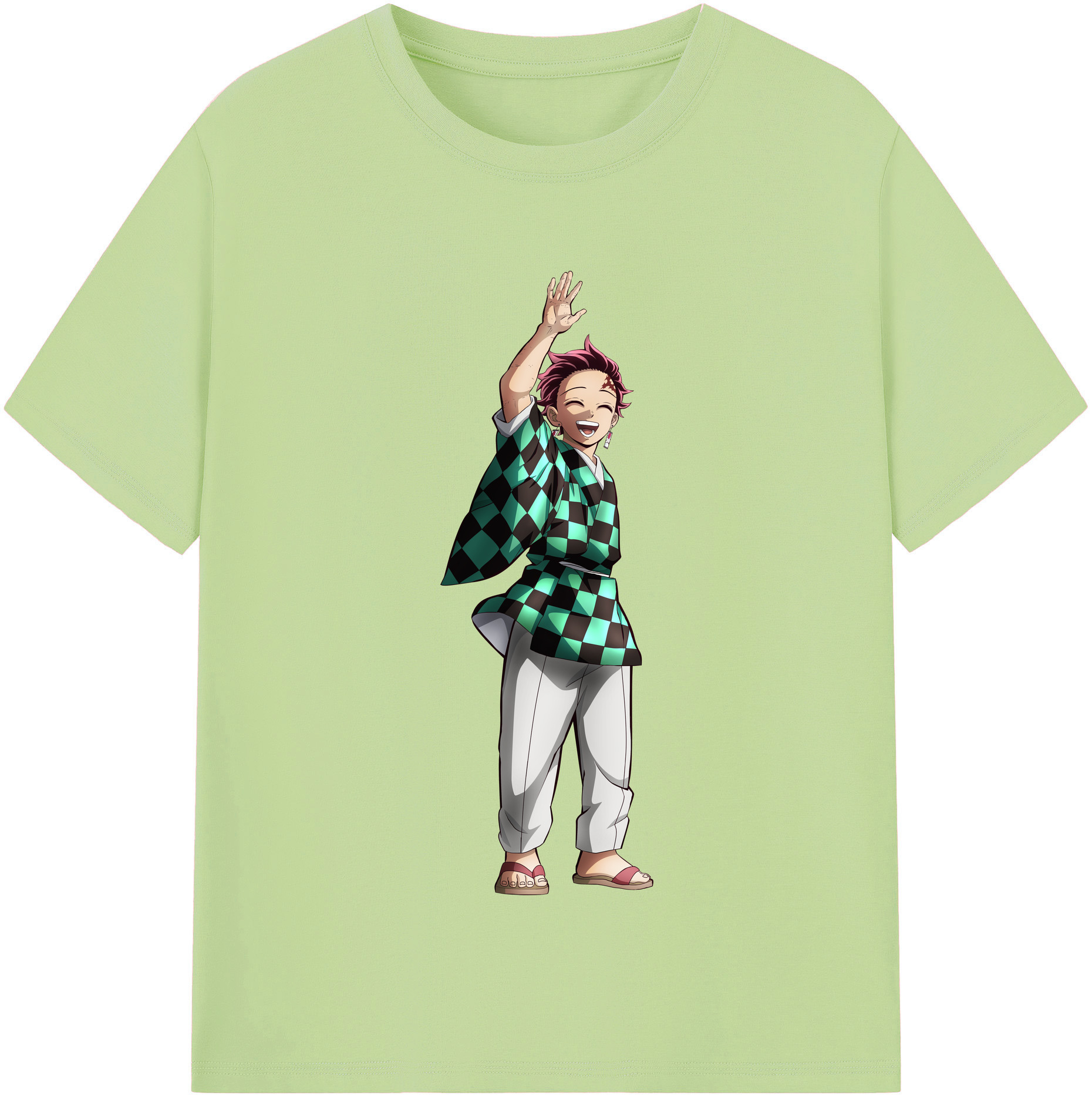 （画像用） 鬼滅の刃 竈門 炭治郎／かまど たんじろう Kamado Tanjirou 綿100％半袖Tシャツ（フロントプリント）